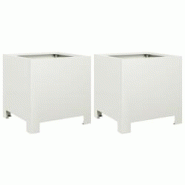 Helloshop26 - Jardinière bac lit surélevé plantes fleurs jardin terrasses lot de 2 30 x 30 x 30 cm acier blanc 02_0038913 - 3000217976584 Helloshop26 - Jardinière bac lit surélevé plantes fleurs jardin terrasses lot de 2 30 x 30 x 30 cm acier blanc 02_0038913 - 3000217976584