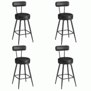 Helloshop26 - Lot de 4 tabouret de bar design chaise de cuisine siège rembourré PU avec coutures style moderne mi-siècle pour 12_0005371 - 30002229