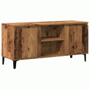 Helloshop26 - Meuble TV avec rangement pratique 102 x 35 x 50 cm en bois d'ingénierie vieux bois 02_0050886 - Bois massif 3000236621779