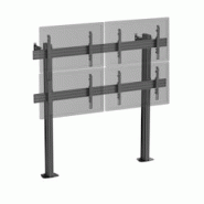 KIMEX Support TV sur pieds - mur d'images 4 écrans 45''- 55'' hauteur 175cm à visser noir - noir 3700685426146 KIMEX Support TV sur pieds - mur d'images 4 écrans 45''- 55'' hauteur 175cm à visser noir - noir 3700685426146