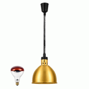 Lampe chauffante infrarouge "BISTROT" suspendue réglable en hauteur Laiton (Ampoule rouge) PREMIUM - GOLDINOX - cuivre aluminium 3701770846412 Lampe chauffante infrarouge "BISTROT" suspendue réglable en hauteur Laiton (Ampoule rouge) PREMIUM - GOLDINOX - cuivre aluminium 3701770846412