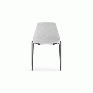 Lot 4 chaises Suite pieds métal blanc_0
