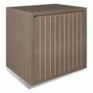 Meuble Vertigo T03 1 porte MDF naturel et noyer foncé 60x47x60 cm
