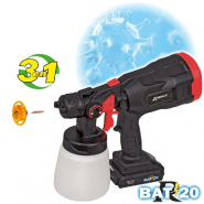 Pistolet À peinture et dÉsinfectant r-bat20 20v avec buse spÉciale dÉsinfectant, batterie et chargeur rbat-20 prbat20-ppkit