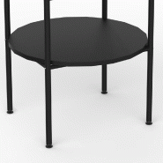 Plateau table Round -  rond en bois Dia.800mm Ep22mm - noir mat
