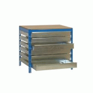 PROREGAL Établi BUFFALO avec tiroirs | HxLxP 84x150x76cm | Capacité de charge 600kg | Bleu - bleu métal RS44-07 PROREGAL Établi BUFFALO avec tiroirs | HxLxP 84x150x76cm | Capacité de charge 600kg | Bleu - bleu métal RS44-07