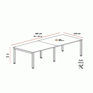 Table de reunion tempo 8-10 personnes - MOBEL LINEA - blanc 9010, anthracite, 300_0
