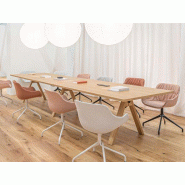 Table de réunion Viga XL - bois massif et placage bois - grands formats 440x110 ou 480x110 cm