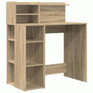 VidaXL Bureau Chêne Sonoma 90 x 48 x 101,5 cm Bois d'ingénierie Modèle Solaris Nord - 869524