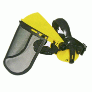 Visière de protection professionnelle avec oreillettes - pour travaux d'élagage, forestiers et de chantier
