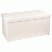 WellHome - Pouf double pliable beige 76x38x38cm - beige WH14500
