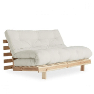 CANAPÉ CONVERTIBLE FUTON ROOTS PIN NATUREL COLORIS NATUREL COUCHAGE 160*200 CM