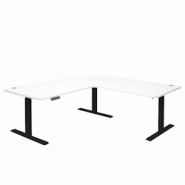 Décoshop26 - Bureau d'angle table d'ordinateur réglable en hauteur électriquement 178 x 178 cm HDF blanc noir 04_0006024 - blanc 3000261604099 Décoshop26 - Bureau d'angle table d'ordinateur réglable en hauteur électriquement 178 x 178 cm HDF blanc noir 04_0006024 - blanc 3000261604099