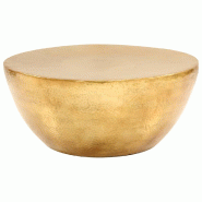 Décoshop26 - Table basse ronde en aluminium martelé laiton – Design bol table d'appoint moderne Ø 70 cm DEC037261 - aluminium 3000263189136