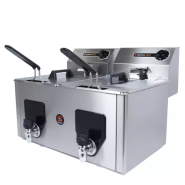 Friteuse électrique PF-10+10 - 230V/50-60Hz - Double bacs 8+8L - Acier inoxydable Friteuse électrique PF-10+10 - 230V/50-60Hz - Double bacs 8+8L - Acier inoxydable