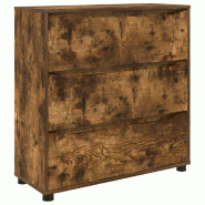Helloshop26 - Armoire de rangement rectangulaire design minimaliste salon chambre 80 x 31 x 81 cm en bois d'ingénierie chêne fumé 02_0054626 - Bois