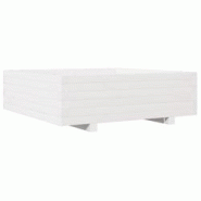 Helloshop26 - Jardinière bac lit surélevé plantes fleurs terrasse jardin 80 x 80 x 26,5 cm bois de pin massif blanc 02_0037893 - 3000217639946 Helloshop26 - Jardinière bac lit surélevé plantes fleurs terrasse jardin 80 x 80 x 26,5 cm bois de pin massif blanc 02_0037893 - 3000217639946
