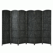Helloshop26 - Paravent à 6 panneaux séparateur d'espace 270,5 x 1,5 x 180 cm pliable en bois naturel noir 20_0018535 - noir Bois massif 3000232464080