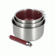 Menastyl - Lot 3 casseroles aglae 16/18/20cm en inox lie de vin avec poignée - 3256391059425 Menastyl - Lot 3 casseroles aglae 16/18/20cm en inox lie de vin avec poignée - 3256391059425