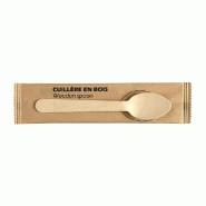 Petite cuillère emballée individuellement bois couleur naturelle 11cm - par 250