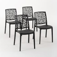 RATTATAN Set 4 Chaises en polypropylène avec fibre de verre empilables pour extérieur et jardin, bar et restaurant, cuisine design moderne - ANNA - RATTATAN Set 4 Chaises en polypropylène avec fibre de verre empilables pour extérieur et jardin, bar et restaurant, cuisine design moderne - ANNA -