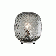 ROSSINI ILLUMINAZIONE Lampe De Table Oban Chrome Avec Verre Soufflé Bouche Effet Ballon Fumé - E27 75W 220-240V - Groupe Rossini - gris OBA203CRFU