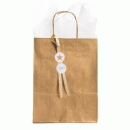 Sac kraft or poignées torsadées 55+15X49cm - par 50