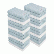 San Ignacio - Set de 24 torchons de cuisine 32x32 cm 100% coton 400GSM - Menorca - bleu PK10144