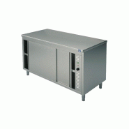 Table armoire chauffante avec portes coulissantes, sans dosseret, 1300x600 mm - VIRTUS - 0615402651011