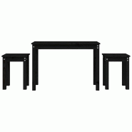 Tables gigognes 3 pcs Noir Bois de pin massif Modèle Ombre Zenith Prime - 824982