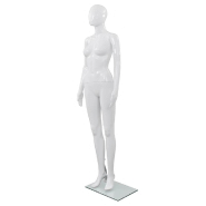 Vidaxl mannequin femme corps complet base verre blanc brillant 175 cm 142928