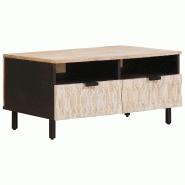 VidaXL Table basse Blanc 80 x 54 x 40 cm Bois de mangue massif Modèle Sirius Élégance - 4017877