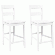 VidaXL Tabourets de bar 2 pcs blanc bois massif d'hévéa Modèle Apex Signature - blanc 4102561