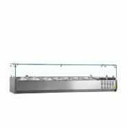 Vitrine à ingrédients réfrigérée avec pare-haleine - 7 x GN1/4 | Tefcold - GVC33-160