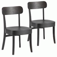 VS Venta-stock Pack de 2 chaises Nala couleur Noir, Bois massif - noir Bois massif I23110