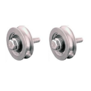 Roue à rainure ronde de 80 mm avec 2 roulements à billes - Lot de 2 Roue à rainure ronde de 80 mm avec 2 roulements à billes - Lot de 2