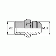 Adaptateur droit mâle BSP pour bague BS x mâle Komatsu® - 1/2' , 20.95 , 22X150