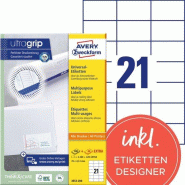 Avery Zweckform 4200 étiquettes multi-usages blanches, format 70 x 42,3 mm (200 feuilles A4 / cdt - blanc 3652-200