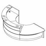 Banque d'accueil courbe bi-colore modèle Valde - MDD - Chêne Canadien, Droite
