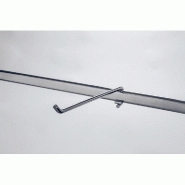 Bras droit L34cm chromé pour barre penderie tube ovale 36x18mm - Gris - Acier