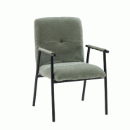 Chaise d'appoint / chaise de salle à manger Lifea Flex, tissu, dossier rabattable, verte, hjh LIVING - vert polyester 729517