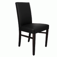 Chaise d'intérieur Séville en bois tapissée d'un simili cuir noir - par 2