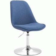 CLP Chaise de salle à manger Maverick tissu avec pied trompette Bleu/Chrome - bleu textile 152617910