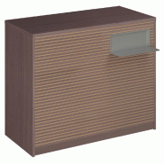 Comptoir Vertigo H T01nat. Spl.Droit L120cm 2tabl.Couliss. 4tab.Amovib. - noyer