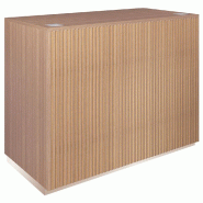 Comptoir Vertigo T01 avec tiroir MDF naturel et noyer 120x60x93cm