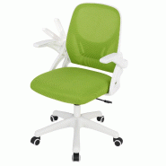 COSTWAY Chaise Bureau Ergonomique, avec Accoudoirs Rabattables et Bascule, en Mesh Respirant - vert métal ON32157XE