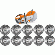Découpeuse thermique TS 420 avec 10 disques diamants LM88 Ø 350 mm - STIHL - TS420+LM88350/20