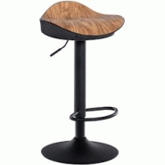 Décoshop26 - Tabouret de bar x1 forme ergonomique en PVC couleur bois et pieds en métal noir 10_0004529 - noir 3000252158648 Décoshop26 - Tabouret de bar x1 forme ergonomique en PVC couleur bois et pieds en métal noir 10_0004529 - noir 3000252158648