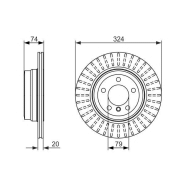 Disque de frein ventilé Bosch 0986479671 - arrière - 5 trous - épaisseur 20 mm Disque de frein ventilé Bosch 0986479671 - arrière - 5 trous - épaisseur 20 mm