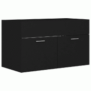 Helloshop26 - Armoire d'évier noir design épuré salle de bain 80 x 38,5 x 46 cm en bois d'ingénierie noir 02_0047799 - noir Bois massif 3000234964021